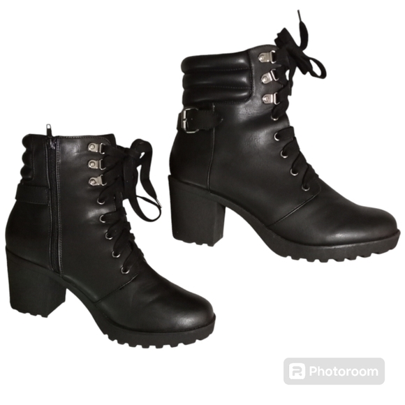 Mia 3" Chunk Heel Zip Up Farah Ankle Boots Size 11M - Picture 7 of 13